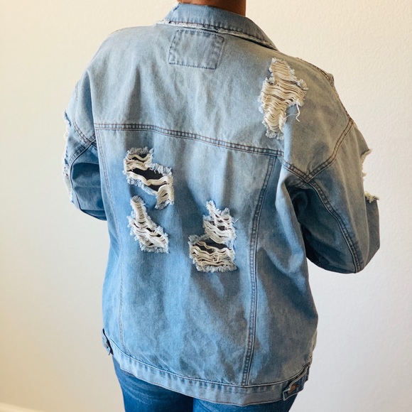 Oversized Jeans jacket distressed jeans - Picture 2 of 5